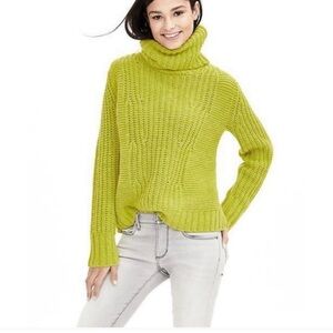Banana Republic Vibrant Green Cowl Neck Sweater